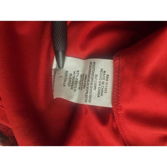 Lily Rose Red Black Skater Dress Sleeveless Spaghetti Lace Heart Large - Picture 5 of 6